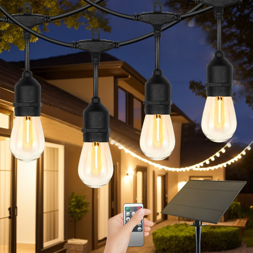 Arlmont & Co. Belvie 15Bulb 50FT SolarPowered Outdoor String Lights